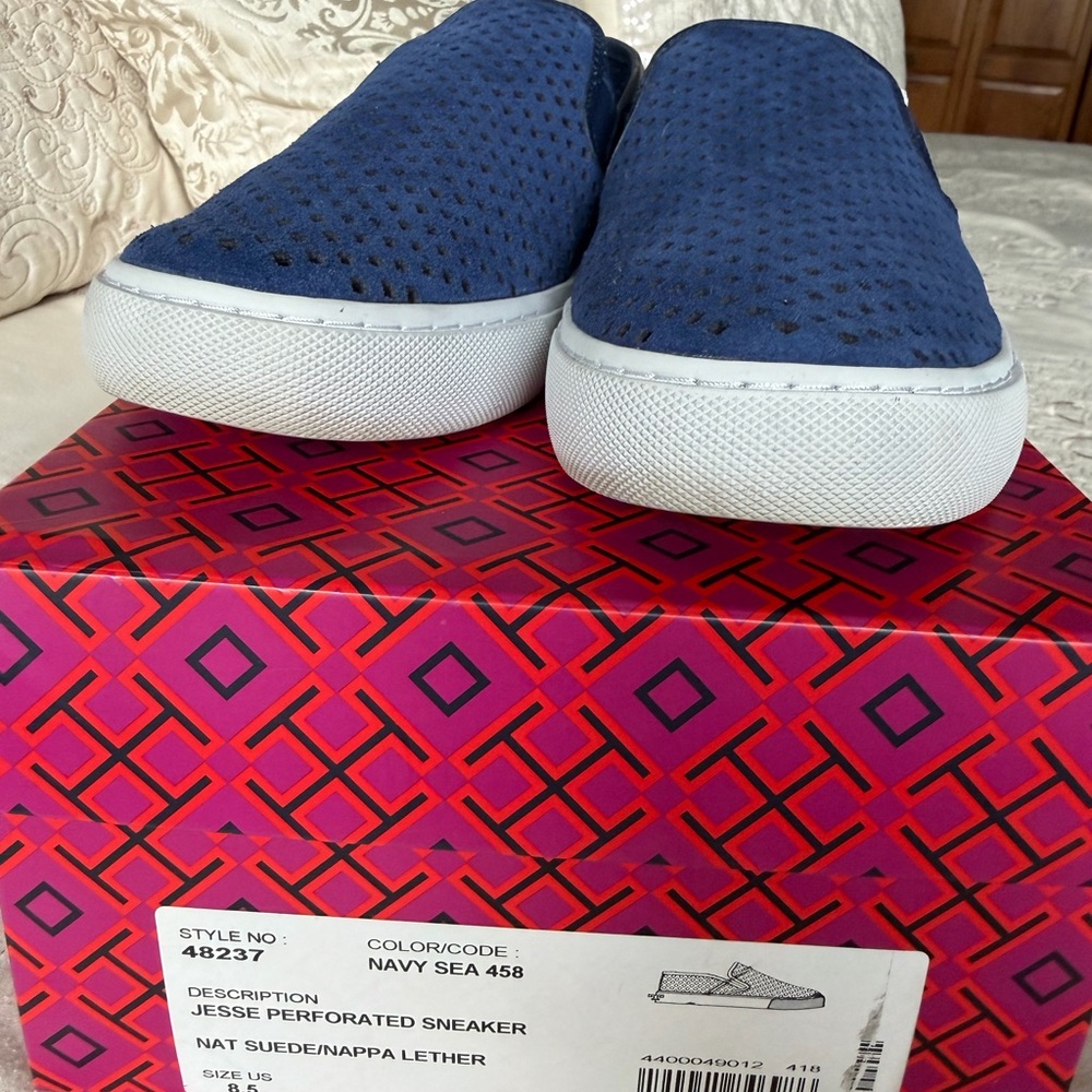 Tory Burch - Navy Blue Slip-On Sneakers - NWOT - Picture 9 of 11
